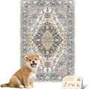 Nunubaby Washable Pee Pads for Dogs, Stylish, Non-Slip and Leak-Proof Pee Pads. Reusable Potty Pads for Dogs for Crates and Floors.(Beige/Multi, 24" x36" )