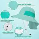Toddler Baby Sun Hat Kids Summer Beach Essentials Adjustable Beach Hats with Bucket Wide Brim for Boys Girls Age 0-14 Years