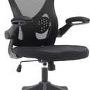 Ergonomic Office Chair with Mesh Back Rest Lumbar Support Flip Up Arms and Swivel, Mid-Back Task Home Office Chair