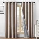 100% Blackout Curtains 90 Inch Length 2 Panels Set, Linen Curtains for Living Room, Black Out Thermal Insulated Grommet Drapes Bedroom Luxury Decor Privacy(52W  90L inch, Linen)