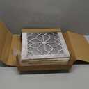 Set of 4 Boho Wall Mirrors with Carved Floral Design, 12x12 Inch Rustic Farmhouse Accent Mirrors, Vintage Style Shatterproof Square Mirror Decor for Living Room, Bedroom(Grey)