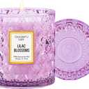 Lilac Blossoms Scented Candle, Highly Floral Fragranced Candle, Natural Soy Wax Candle Gift, Candles Gifts for Women, 55 Hours Long Burning, Home Decorative, 8.1 oz