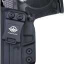POLE.CRAFT M&P 2.0 Holster IWB Kydex Holster Fit: Smith & Wesson M&P 9mm M2.0 4"/4.25" Pistol with Thumb Safety - Inside Waistband Concealed - Cover Mag-Button - Widened Entrance - No Wear, No Jitter (Black, Left Hand Draw (IWB))