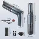 Cordless Car Vacuum Cleaner - Portable Handheld Vacuum with 90 Adjustable Handle,120W / 15000Pa Rechargeable Mini Dust Buster for Cars,Carpets and Pet Hair
