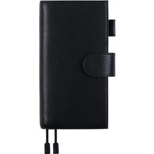 Moterm Leather Cover for Hobonichi Weeks - Fits Hobonichi Weeks/Weeks Mega, with Back Pocket (Pebbled-Black)