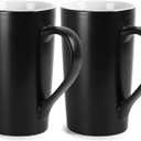 harebe 20 OZ Large Coffee Mugs, Smooth Ceramic Couple Cup for Office and Home, Men, Dad, Big Capacity with Handle Cups, set of 2, Black