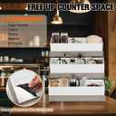 Maxdot Coffee Station Organizer, 3-Tier Stainless Steel Condiment Station with Acrylic Bins, 9 Compartments Condiment Organizer 13.4"x11.4"x12.4" for Coffee Bar Kitchen Office Breakroom Countertop