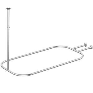 Shower Curtain Rod Hoop Square Shape Bathroom Heavy Duty No Rust Oval Shower Rod 58.3"x24" for Clawfoot Tub,for Free Standing Tubs Chrome