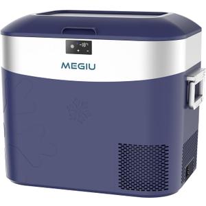 Megiu Car Refrigerator Portable Car Fridge 12V Refrigerator 23 Quart (22 Liter) Freezer Compressor Cooler 12V/24V DC 110240 V AC for Outdoor Camping Travel Home Use -18~+15 (Blue)