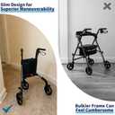Premium 3 Wheel Rollator Walker for Seniors, Lightweight Foldable Three Wheeled Rolling Walker with Storage Bag, Aluminum Mobility Aid