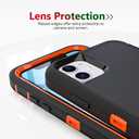 Case for iPhone 11 with Clip, Heavy-Duty Tough Rugged Shockproof Drop Protective Cover Phone Cases, Black+Orange