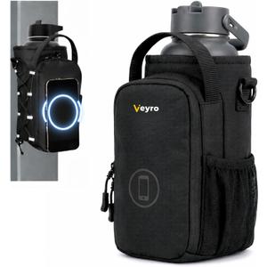 Veyro Magnetic Gym Bag with strong Magnetic Phone Holder - Gym water bottle bag holder for men and women - Compact Gym Crossbody Pouch - Compact Crossbody Pouch (Black)