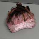 LONDGEN Natural Rooster Feather Width 5-7 inches Craft Feather Fringe Trim Pack of 5 Yard (Pink)