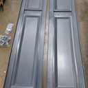 12 in. W x 71 in. H Builders Edge, Standard Two Equal Panels, Raised Panel Shutters, Includes Matching Installation Spikes (Per Pair), 419 - Storm Cloud