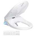 Lxlu Bidet Toilet Seat, Electric Heated Toilet Seat Elongated with Instant Warm Water & Dryer, Rear and Feminine Washing, Self-Clean Nozzle, Slow Close Lid, Wireless Remote,Night Light