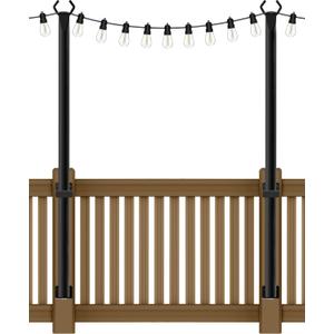 SINLEY 2 Pack 5Ft String Light Poles,Light Poles for Outside String Lights,Outdoor Light Poles with Fork,Metal Pole Stand for Patio,Backyard,Deck