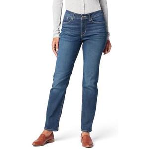 Levi Strauss Signature Gold Women's Curvy Totally Shaping Straight Jeans Mid-Rise Stretch Denim Size 28