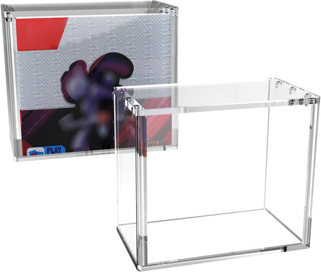 PKMN Booster Box Acrylic Case Protector  Ultra Thick 6/8mm Clear Acrylic Display Box with 5mm Magnetic Lid, Scratch-Resistant Rounded Edges, Collector Case Compatible with Trading Card Booster Boxes