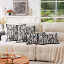 A Moment Throw Pillow Covers 20x12 Inch Set of 2, Soft Textured Decorative Tie-Dye Style Cushion Covers, Modern Boho Farmhouse Home Decor Pillow Cases for Couch, Bed, Living Room,Black