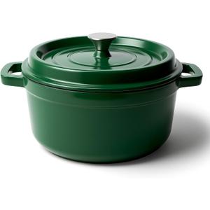 6.5 Quart Dutch Oven Pot with Lid, Non Stick Enameled Cast Iron Dutch Oven for Bread Baking, Heavy-Duty, Oven Safe Ceramic Cookware Up to 500F for Baking, Braising, Stews, Roasting, Green