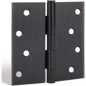 goldenwarm 12 Pack Interior and Exterior Door Hinges, Oil Rubbed Bronze Door Hinges 4 inch x 4 inch with Square Corners