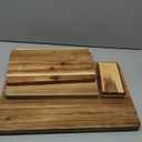 KOLWOVEN Wood Cutting Boards for Kitchen - Set of 3, Wooden Cutting Board Set with Holder for Chopping Meat, Cheese, Fruits, Vegetables, Knife Friendly Serving Tray