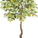 Artificial Lemon Tree, 5 feet Indoor Fake Plants, Comes with 21 Simulated Lemon Fruits, Adjustable Branches, for Home Living Room Decorations and Office Decorations
