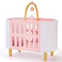 FAO Schwarz Baby Doll Crib & Play Mat with Mattress Pillow & Pretend Mobile