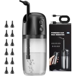 Electric Ear Wax Removal, Ear Cleaning Kit with Water Powered Ear Cleaner, Featuring 3 Pressure Settings and 12 Replacement Tips, Effective Ear Cleaning