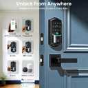 Veise VE027 Built-in Wi-Fi Smart Lock, Fingerprint Keyless Entry Front Door Lock, App Remote & Voice Control, No Hub Needed, Touchscreen Keypad Deadbolt, IP65 Waterproof, BHMA Grade 3, Matte Black