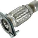 Stainless Steel Flange Flex Repair Pipe Exhaust 2" Inlet OD x 8.125'' OAL Fits Chevy Malibu Pontiac G6 Saturn Aura