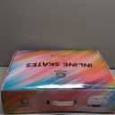 Gonex Inline Skates for Girls Boys Kids, Adjustable Skates Outdoor Blades Inline Roller Skates for Children Teens Women with Light Up Wheels for Indoor Outdoor Backyard Skating (L - Youth (4Y-7Y), Purple)