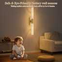 camuucci Battery Operated Wall Sconces Set of 2 Rechargeable Battery Powered Wall Light with 12000mAh Not Hardwired Dimmable Wall Lamp Fixtures for Bedroom Living Room Gold 20.9 Inches