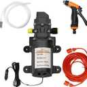 Electric Pressure Washer Pump, 12V 100W Portable High Pressure Power Intelligent Mini Car Water Pump Kit for Auto RV Home Garden Pet Shower