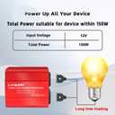 150W Power Inverter, LVYUAN Inverter 12V DC to 110V AC Car Plug in Adapter Outlet Dual 6.2A Charging USB Vehicle Converter for Phone, Laptops, Road Trip Charger