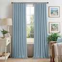YoungsTex  Blackout Linen Curtains 84 Inch Length for Living Room, Rustic Thermal Insulated Drapes Room Darkening Window Treatments with Grommet for Bedroom, 2 Panels, 52 X 84 Inch