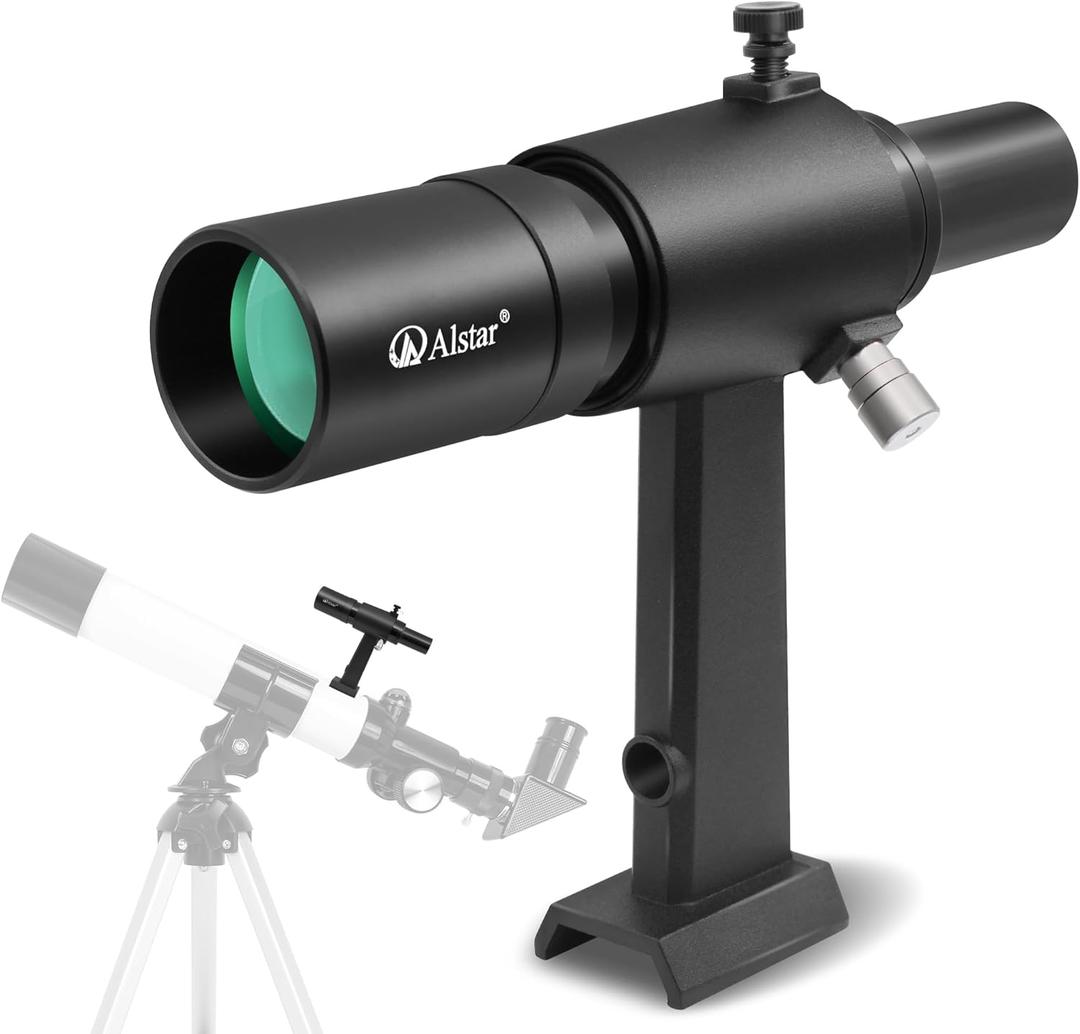 Alstar Finder Scope, 6x30 Correct-Image Optical Finderscope for Astronomy Telescopes, Fully Multi-Coated Optics Adjustable Bracket, Provides an Upright & Non-Reversed Image