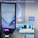 10Ft Extension Cord with Multiple Outlets, SUPERDANNY Surge Protector Power Strip (1875W/15A), 22 AC Outlets and 6 USB Charging Ports, Wall Mountable for Home, Office, Gaming Room, 2100 Joules, White