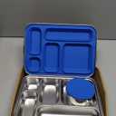 Stainless Steel Bento Box Kids, Kids Metal Bento Lunch Box BPA Free Lunch Box Containers 304 Stainless Steel Bento Box for School and Office(Bule) (Blue-05)