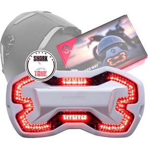 Brake Free Helmet Light - Smart Wireless Motorcycle Lights- Weatherproof LED Motorcycle Helmet Light - Lightweight & Aerodynamic Design - Smart Brake Detection - Single Button Operation - White