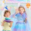 DOLNOW Princess Dress Up for Girls, Unicorn Light up Princess Cape Princess Dress Costume Crown Gift for Girls 3 4 5 6