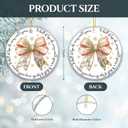 2 x Nativity Ornament 2025  A Thrill of Hope The Weary World Rejoices  Religious Ceramic Christmas Ornament with Pink Bow and Holy Family Artwork, Inspirational Faith Holiday Dcor & Gift