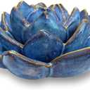 Ceramic Succulent Flowers Table Top with Stable Base, 3D Handmade Tablescape Decorative (Blue)
