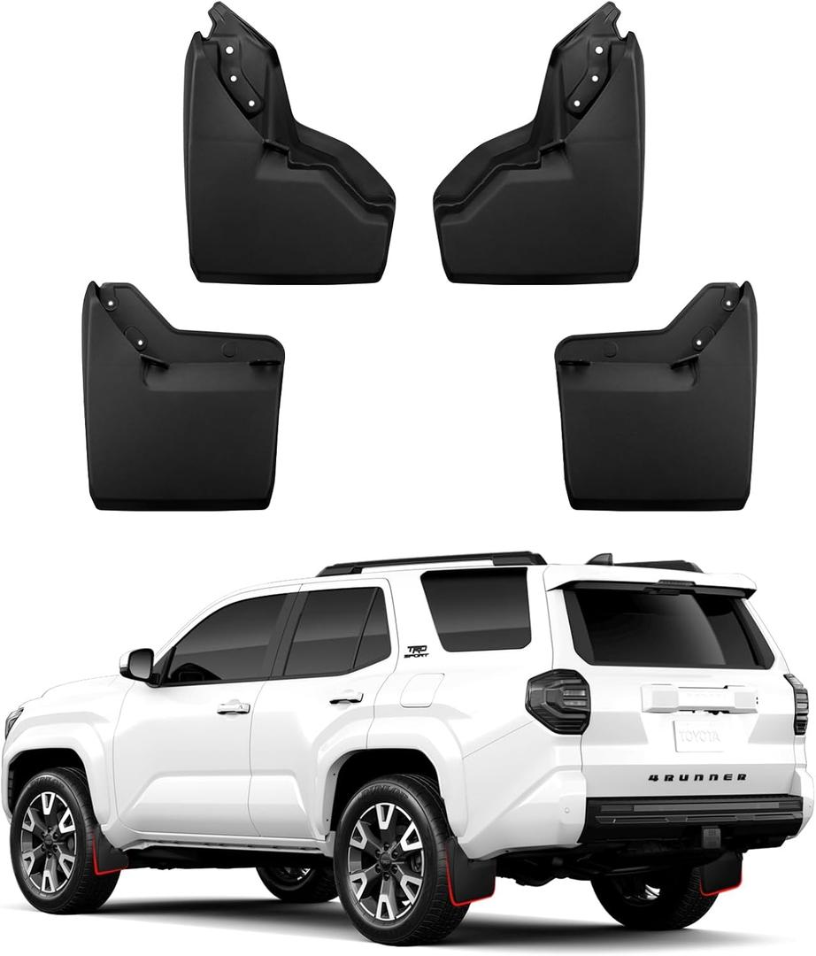 Ecarzo Mud Flaps for Toyota 4Runner 2025 2026 Custom Fit Front & Rear Splash Guards 6th Gen 4Runner Wheel Fender Protectors Durable PP+TPE Mudguards for Mud Snow Gravel (NOT for TRD PRO, Trailhunter)
