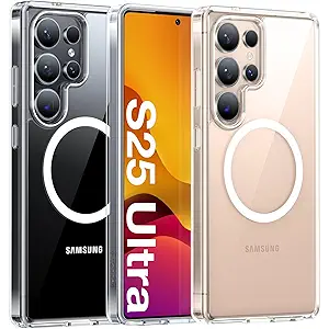 TORRAS Magnetic Shockproof for Samsung Galaxy S25 Ultra Case, Fit for MagSafe, 4X Military Grade Protection, Translucent Slim Case for Samsung S25 Ultra Case AntiFingerprint AntiScratch, Navy Blue