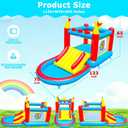 WELLFUNTIME Inflatable Water Slide, PVC Bounce House Water Park for Kids 3-8, with Splash Pool, Basketball Hoop, Ring Toss & Target Game, Indoor Backyard Outdoor Bouncy Playhouse, 133 x 70 x 65 inches