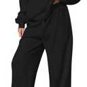 PRETTYGARDEN Womens Casual Two Piece Sets Fall 2026 Outfits Quarter Zip Sweatshirts Straight Leg Pants Sweatsuits Tracksuit (Small, Black)