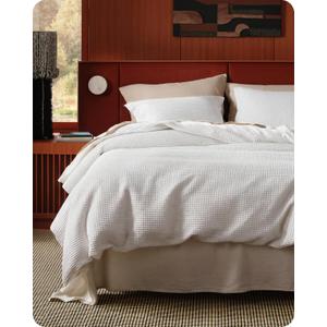 Bedsure Cotton Duvet Cover Set - 100% Cotton Waffle Weave Coconut White Duvet Cover Oversized King Size, PureWoven Breathable Bedding Set for All Season,  120"x98"