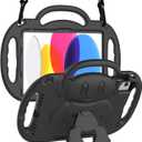 SUPLIK Kids Case for New iPad 11th Gen (A16) 11-inch 2025 & 10th Generation 10.9" 2022 & Air 11" 2025/2024 & Air 5th/4th Gen & Pro 11, Durable Shockproof Cover with Shoulder Strap Handle Stand, Black