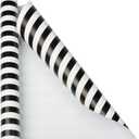 Paper Gift Wrap - Striped Wrapping Paper - 25 Sq Ft (30 in x 10 Ft) - Black & White Stripes - Roll Sold Individually